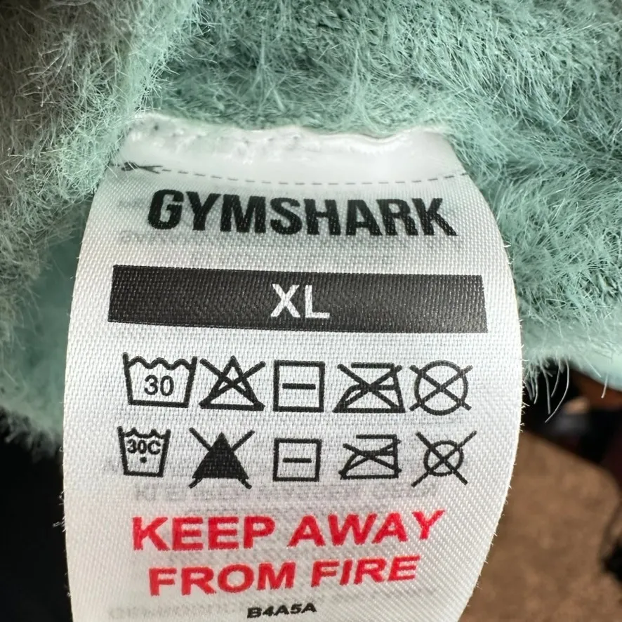 Gymshark Whitney Simmons Fuzzy Knit Halter Top Sage Green Cropped XL - Image 7