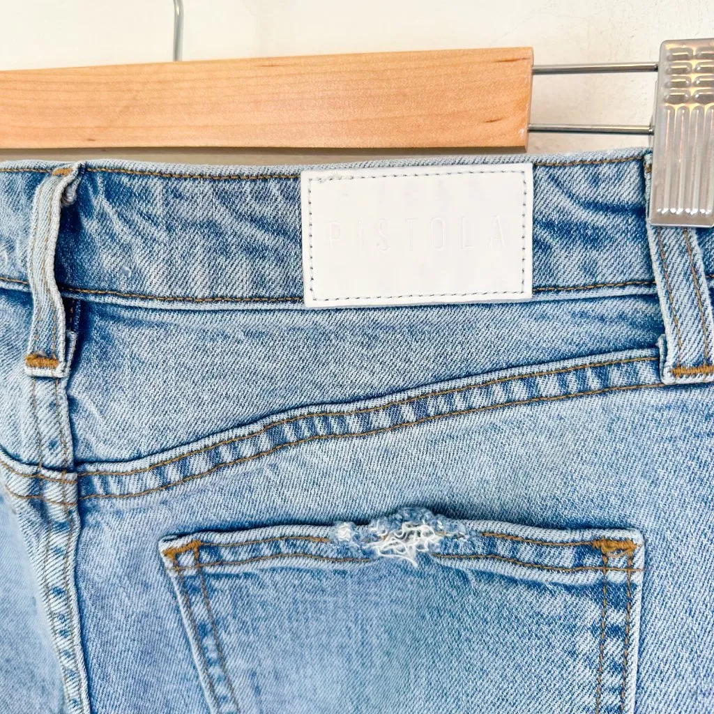 Pistola | High‎ Rise Slim Straight Leg Raw Hem Ankle Jeans Light Wash Size 29 - Image 5