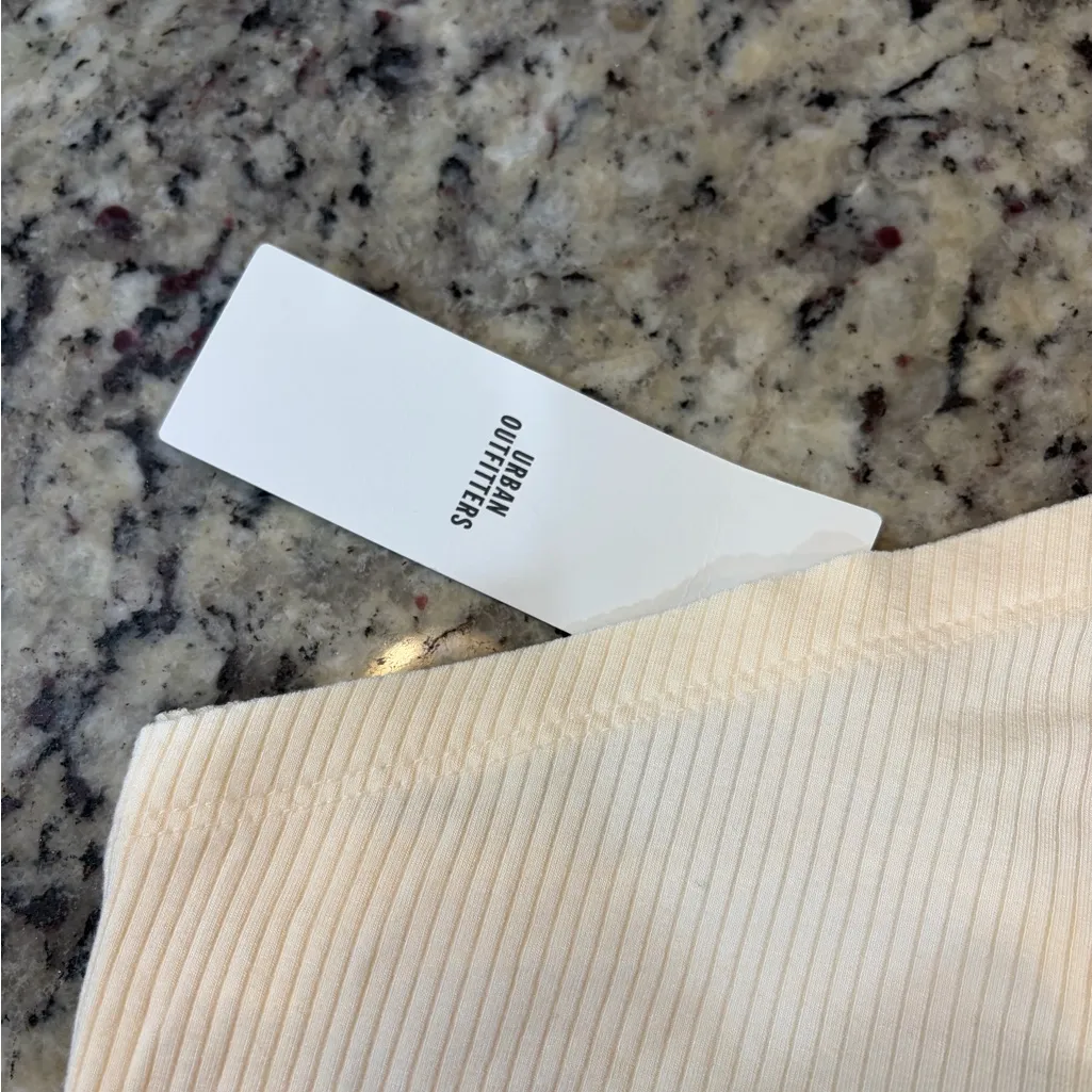 Urban Outfitters Cream Ribbed Top - Image 2