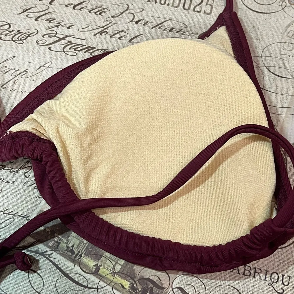 Sun & Sea Burgundy Bikini Top Red Size L - Image 5