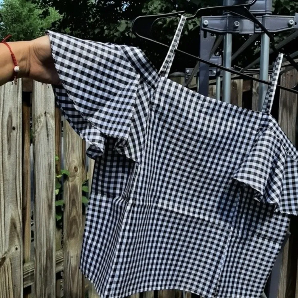 Timing  Checkered Off Shoulders Top Size L - Image 5