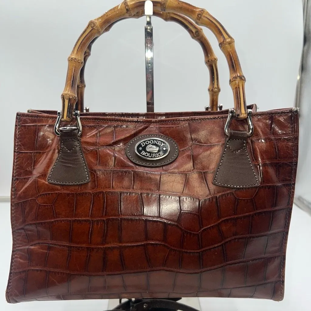 Dooney‎ & Bourke Vintage Bayou Collection Alligator Embossed Leather Purse Bag - Image 2