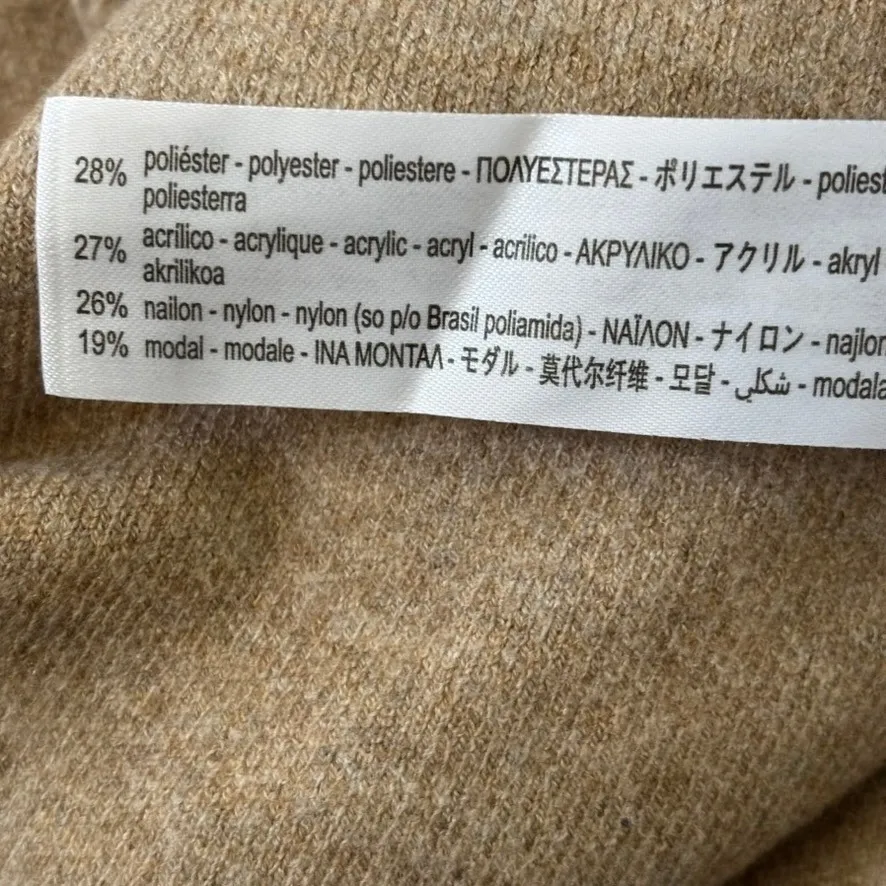 ZARA  Midi Sweater Dress Sz M Winter Chic Neutral Knit Minimalist‎ - Image 5