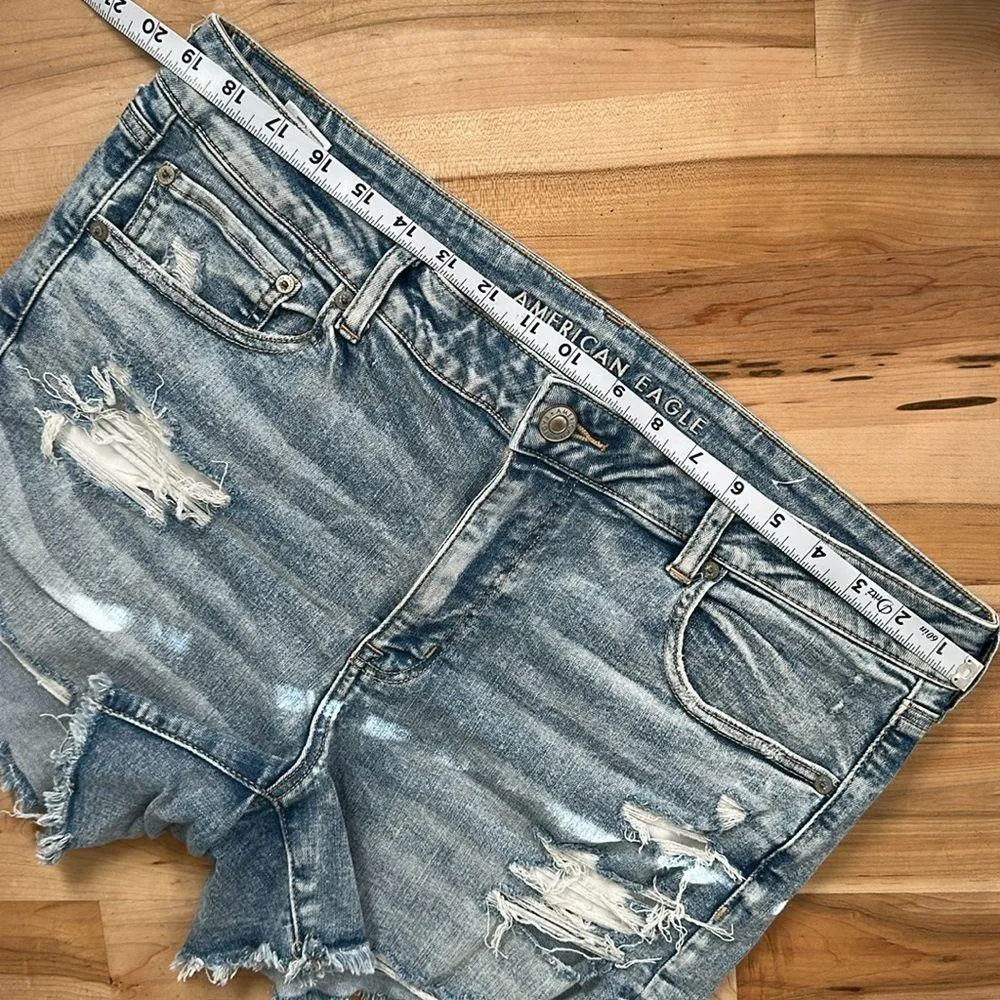American Eagle Midi Jean Denim Shorts 18 - Image 3