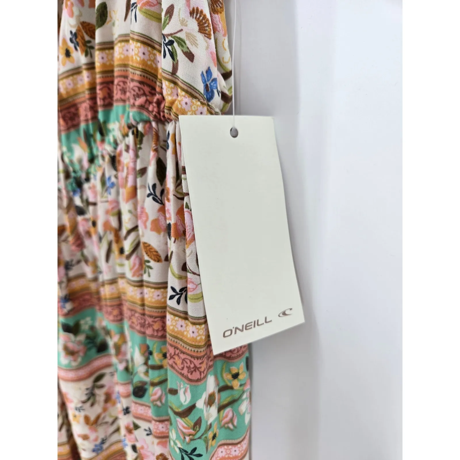 NWT O'Neill Delena Sun Dress with Drawstring V-Neckline in Tapioca Size Small - Image 15