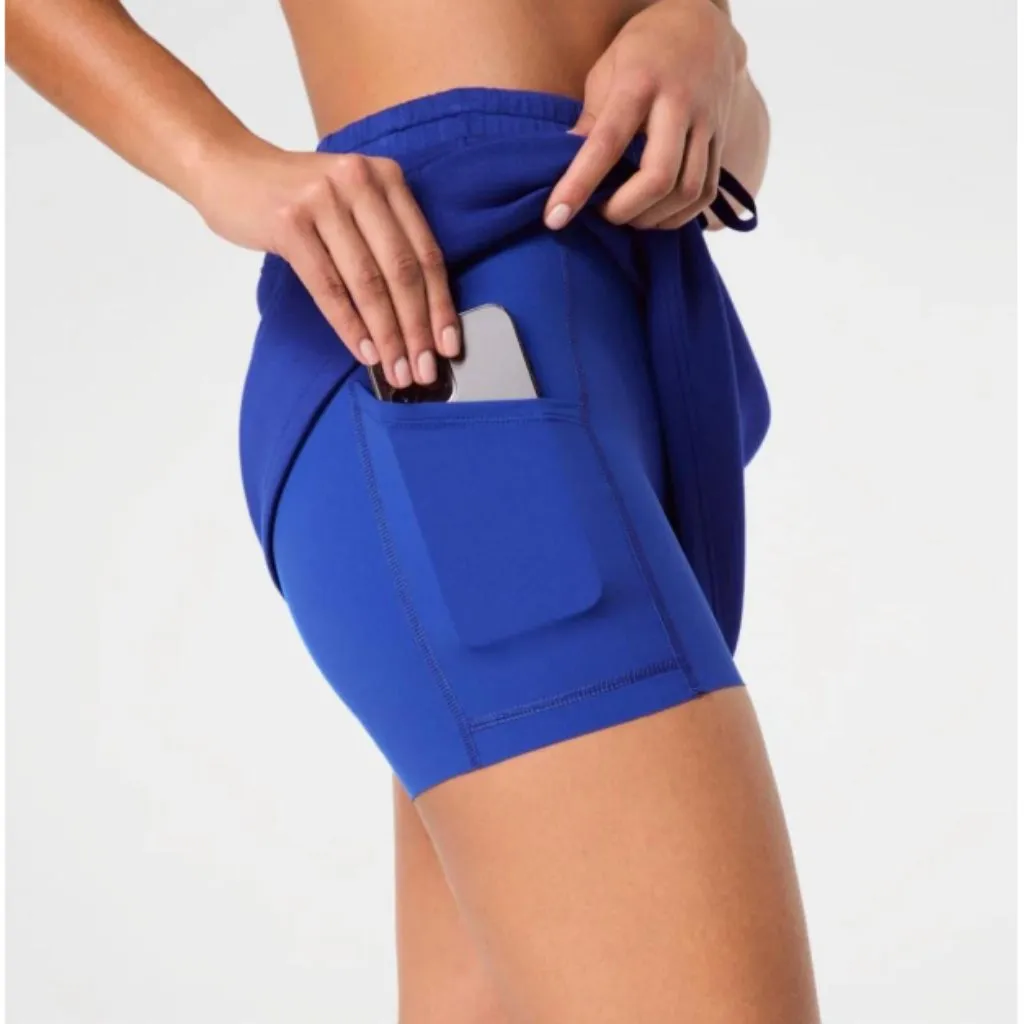 Spanx AirEssentials Skort Cerulean Blue High-Rise Waist Travel Shorts Skirt M - Image 4