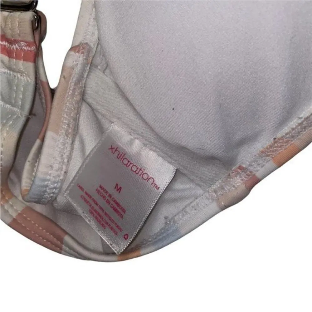 Xhilaration Scoop Neck Striped Bralette Bikini Swim Top Women's Size Medium - Image 6