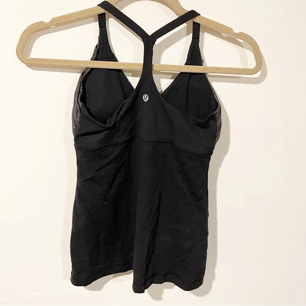 Lululemon Size 6 Black Grey Pure Balance Tank Yoga Top Athletic - Image 4