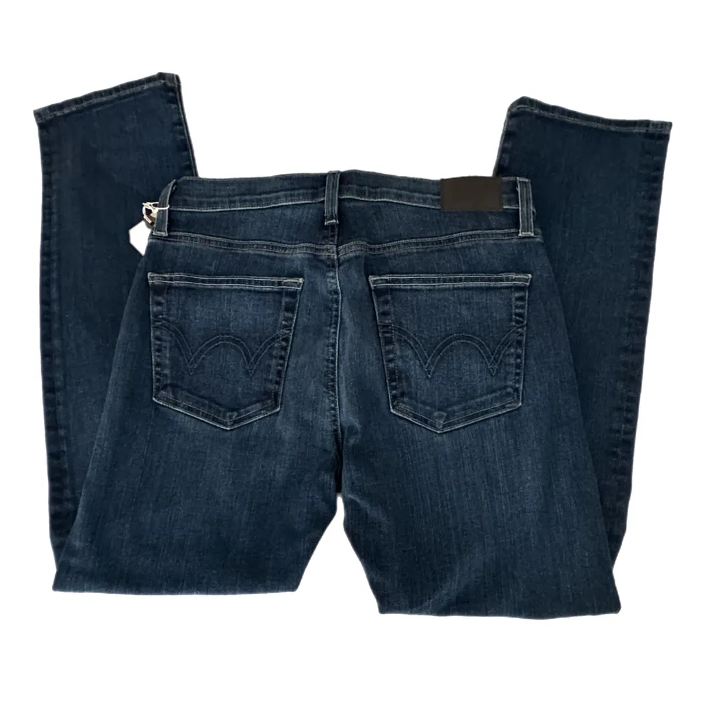 Edwin Demi Slim Straight Jean Womens Sz 28 Mid Rise Tempest Dark Denim MSRP $185 Blue - Image 7