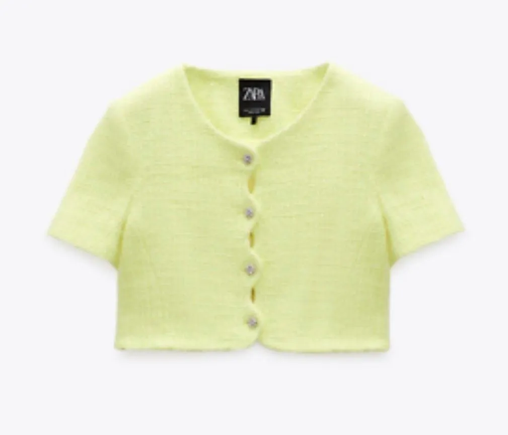 ZARA Tweed Crop Top - Image 3