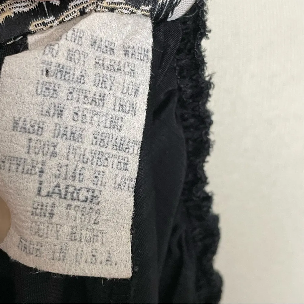 Vintage Authentic Ranchwear Skirt Maxi Tiered Buttons Elastic Waist USA Black Size L - Image 8