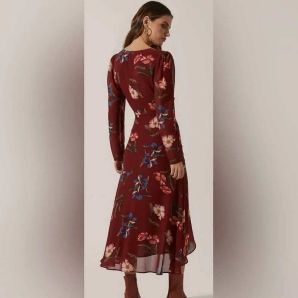 ASTR The Label Floral Ruched Front Hilow Floral Dress sz XL - Image 11