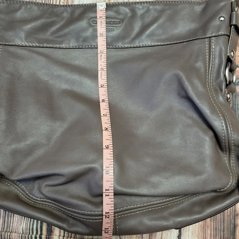 Coach “Zoe" Brown Leather Hobo Satchel - Image 12