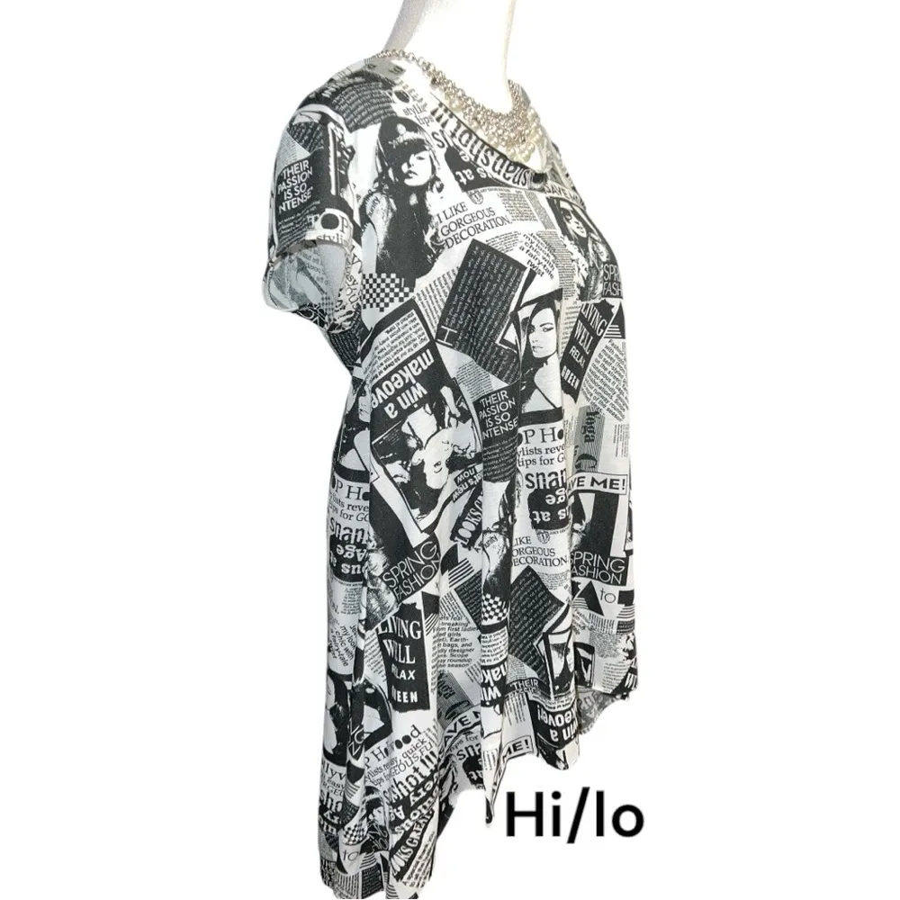 Ducci Graphic Print Black and White Women's Top Size M - Image 3