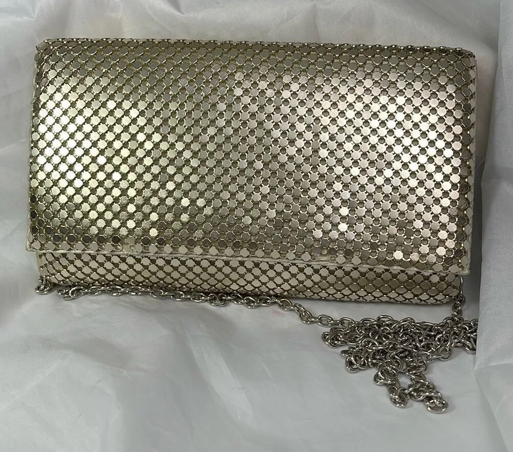 NWT Gunne Sax Jessica McClintock silver chainmail crossbody bag. - Image 1