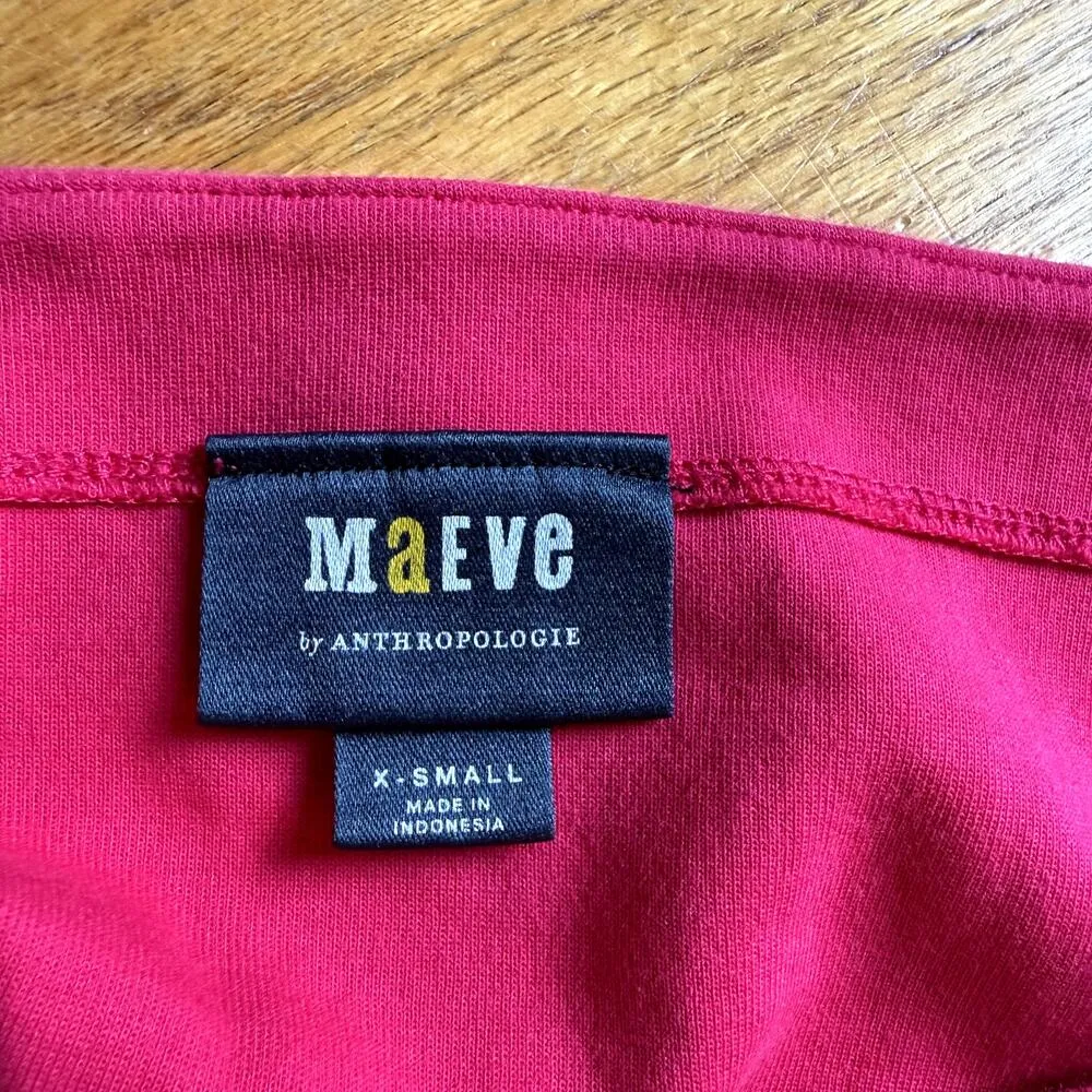 Anthropologie Maeve Corset Sweatshirt Balloon Sleeves in Raspberry Pink, Size XS - Image 4