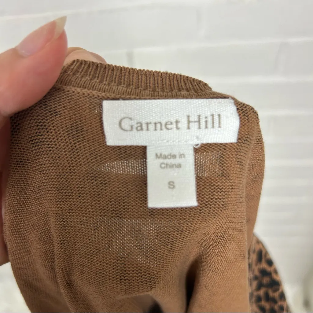 Garnet Hill Silk Cotton Animal Print Lightweight Knit Sweater Size S - Image 3