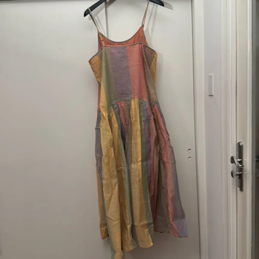 Rujuta Sheth Large Leila Dress Pastel Stripe Print Free People NWT Pink - Image 6