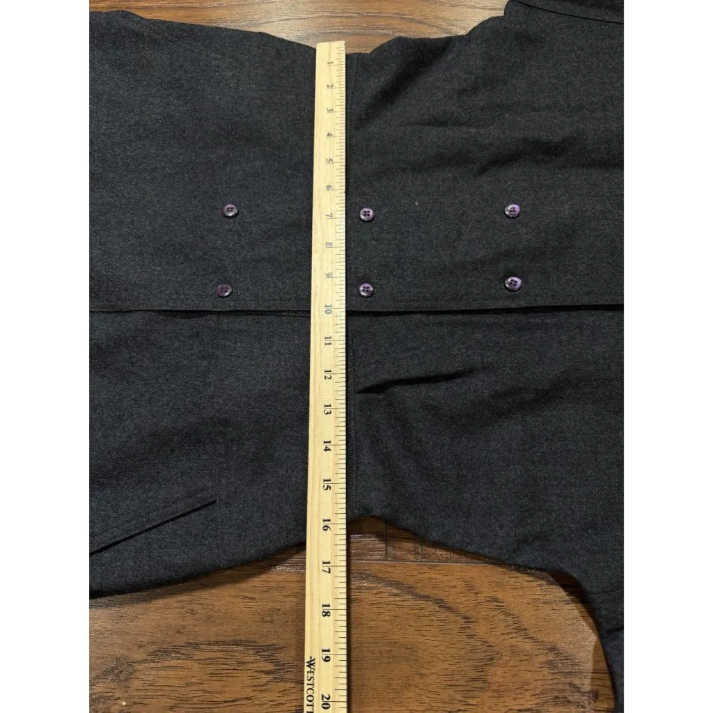 Vintage Ambria Womens 12M 100% Worsted Wool Flannel Long Coat Dress Gray Classic Size undefined - Image 12