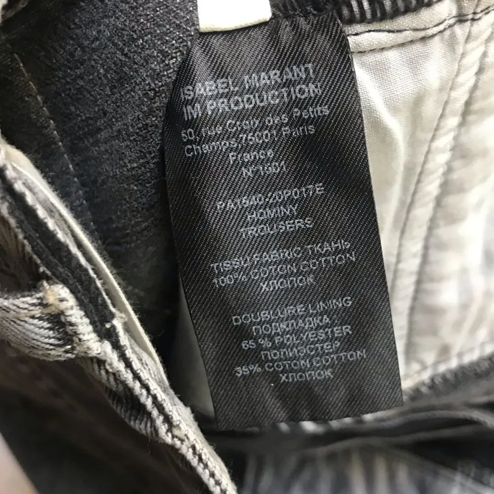 Isabel Marant Etoile Pantalon Hominy Gray High Waist Acid Stone Wash Jeans 38 4 - Image 10
