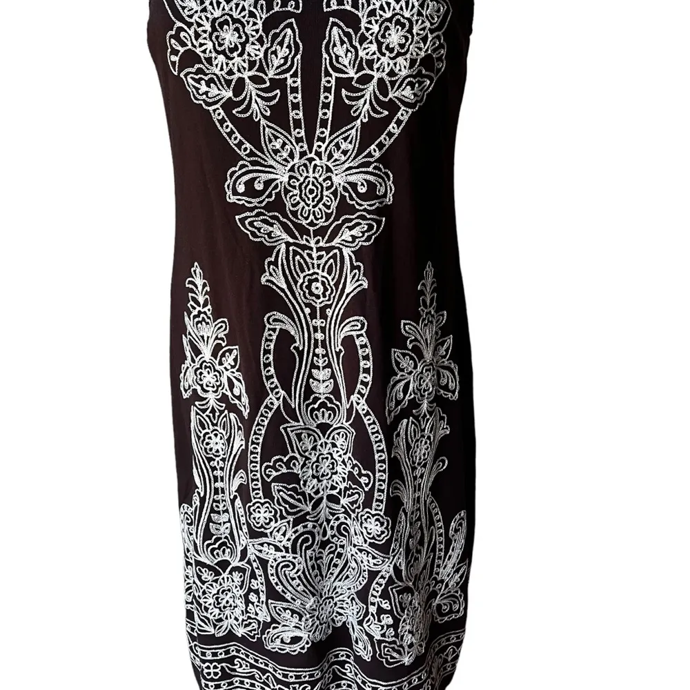 NWT, International Concepts Embroidered Sleeveless High Neck Dress, Sz M - Image 9