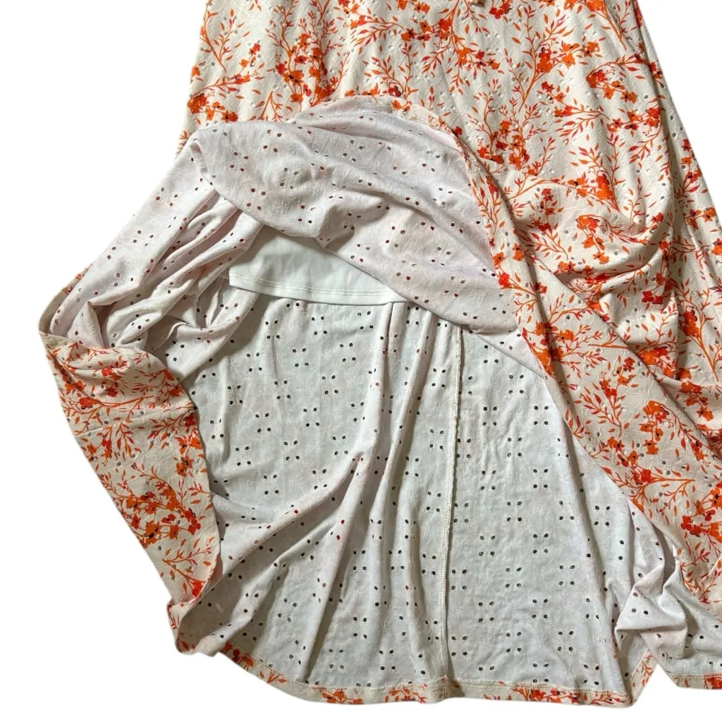 Topshop Eyelet Jersey V Neck Midi Dress Floral Summer Cut Out Vacation Travel - Image 6