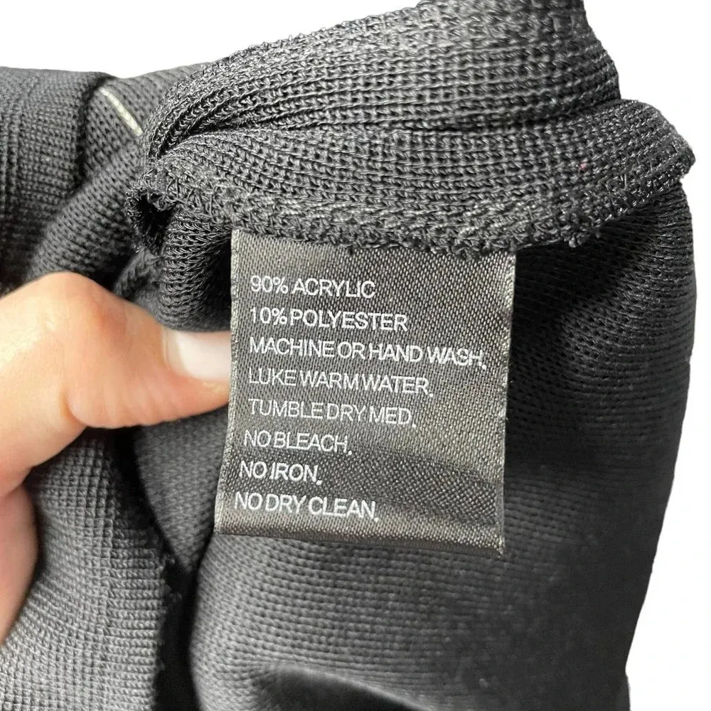 Misook Collection‎ Black White Piped Knit Sheath Dress Size Medium - Image 12