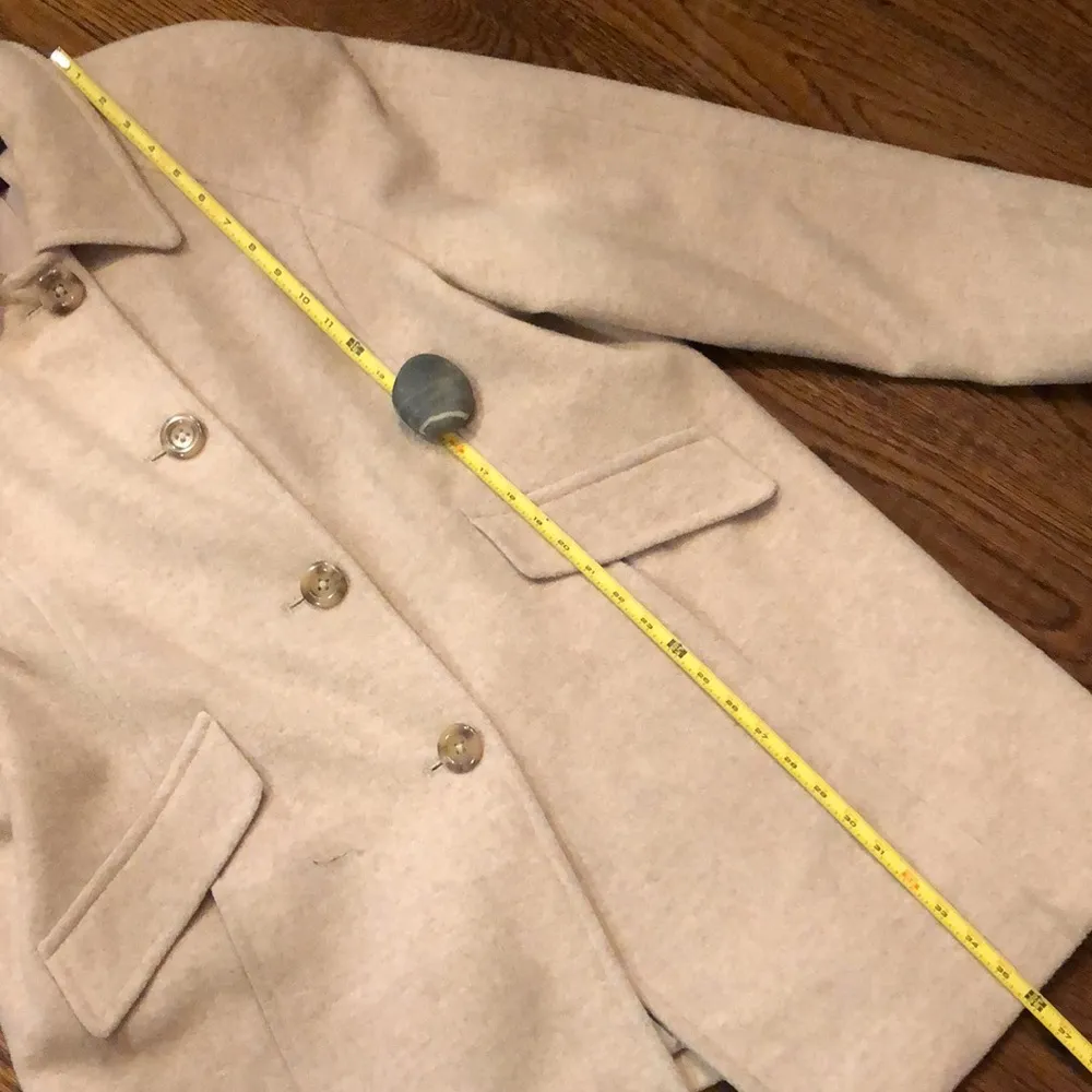 LONDON FOG Women’s Oatmeal Wool Single Breast Button Down Coat Sz - Image 15