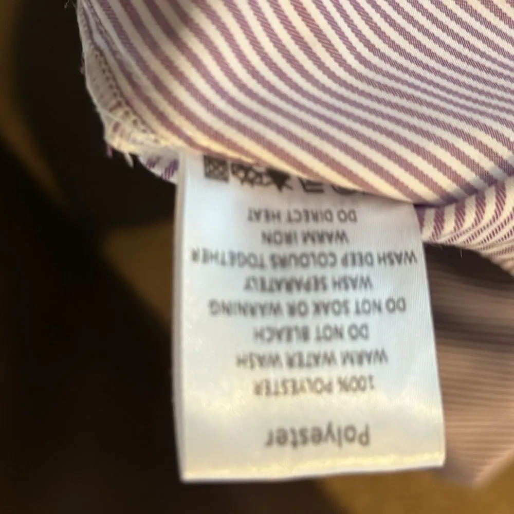 MLM Label Horizontal White & Maroon Stripe Cold Shoulder Blouse - Image 5