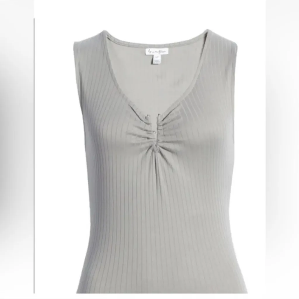 Love, Fire Gray Ribbed Sleeveless Bodysuit – Size M - Image 5