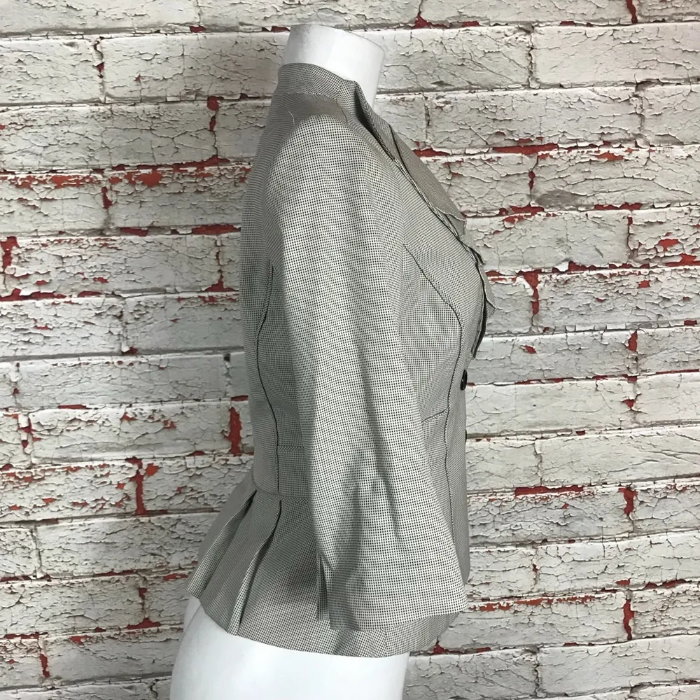 White House Black Market Blazer Size 0 NEW Ruffle Coat Jacket 3/4 Sleeve Career - Image 4