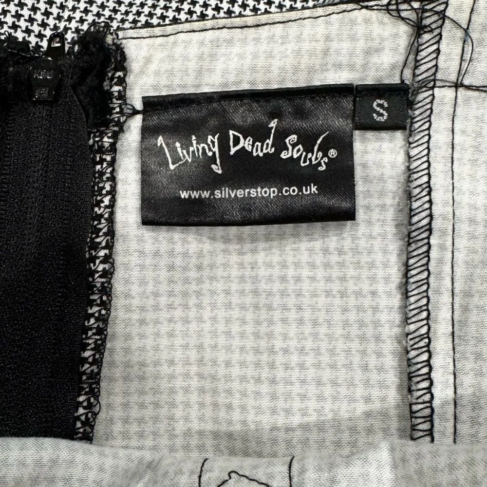 Living Dead Souls White Black Pinup Midi Dress Women’s Small White - Image 3