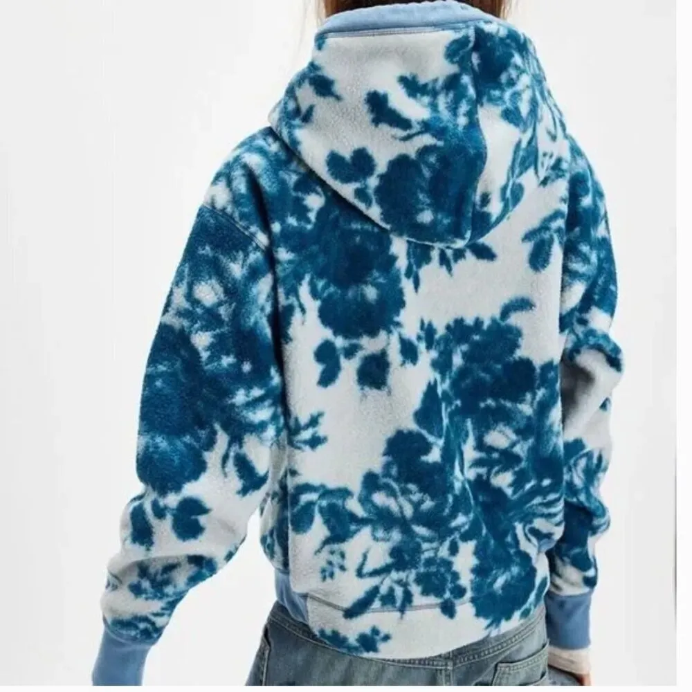 Free People NWT With Love Floral Print Fleece Sweatshirt Chambray Combo - S $130 - Image 2