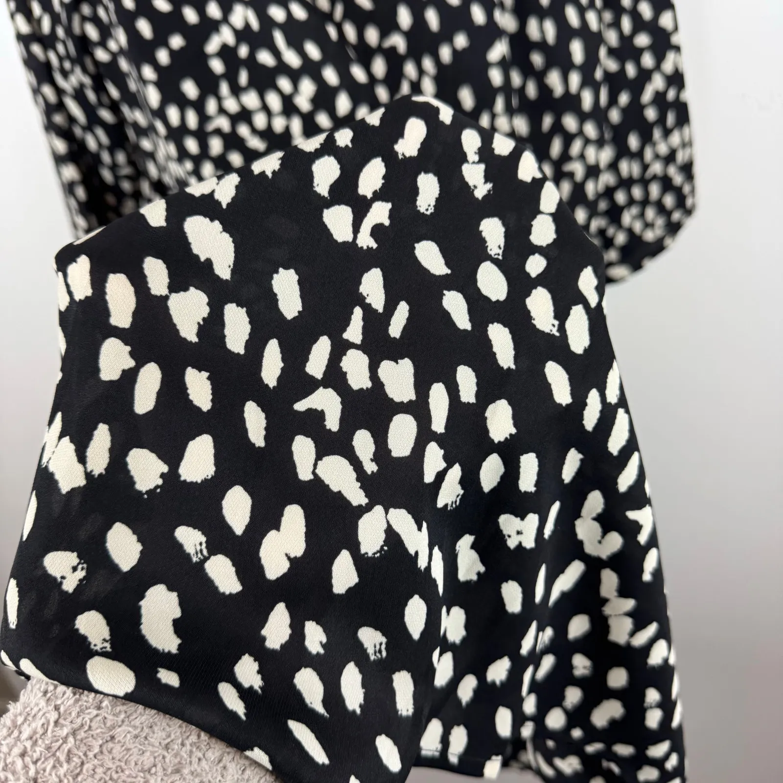 Hayden‎ Womens Black Leopard Asymmetrical Flounce Hem Dress Sz L Oversized Flowy - Image 7