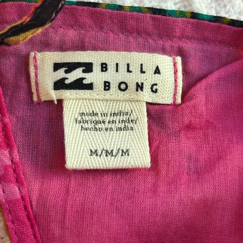 Billabong Heaven sent open back puff sleeve tropical bohemian mini dress NWT MD - Image 8