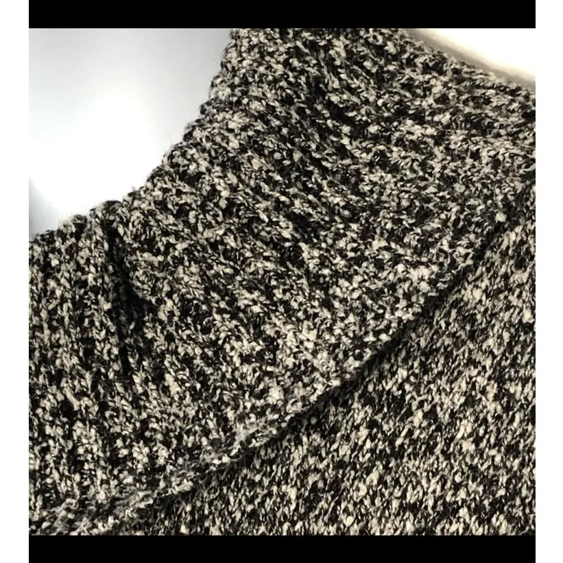 Rafaella Black Grey Marled Cowl Neck Sweater Size M Cozy Winter Knit - Image 6