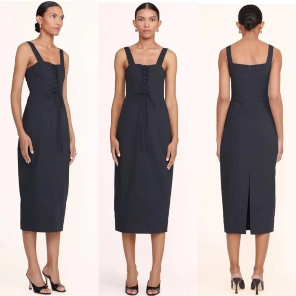 STAUD Sutton Lace Up Midi Dress, Size 4, $395 - Image 5