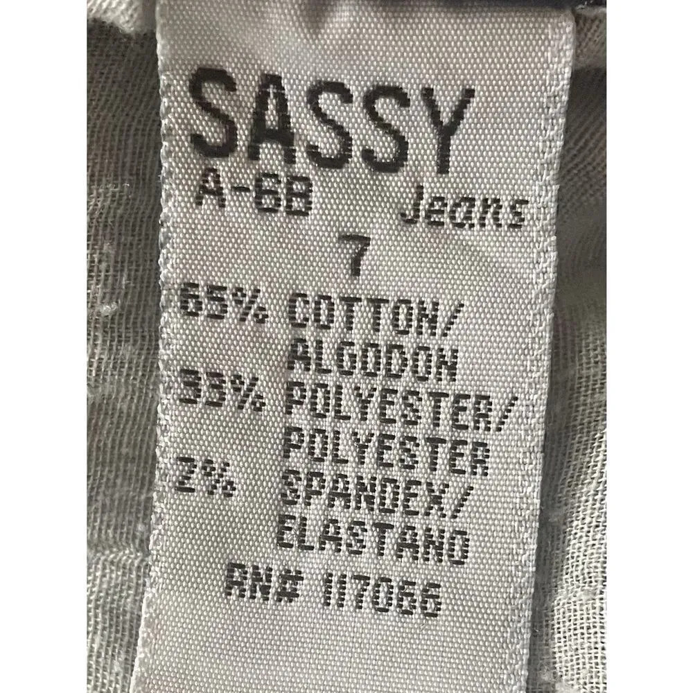 Sassy Jeans Dark Wash Stretch Skinny Denim Pants Size 7 Blue - Image 3