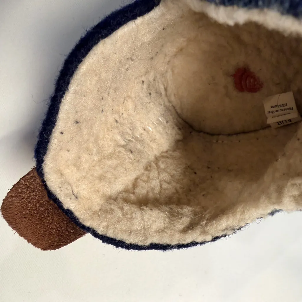 Acorn Women's Navy Blue and Brown Knit Forest Bootie Slippers Size 6 1/2 - Image 9