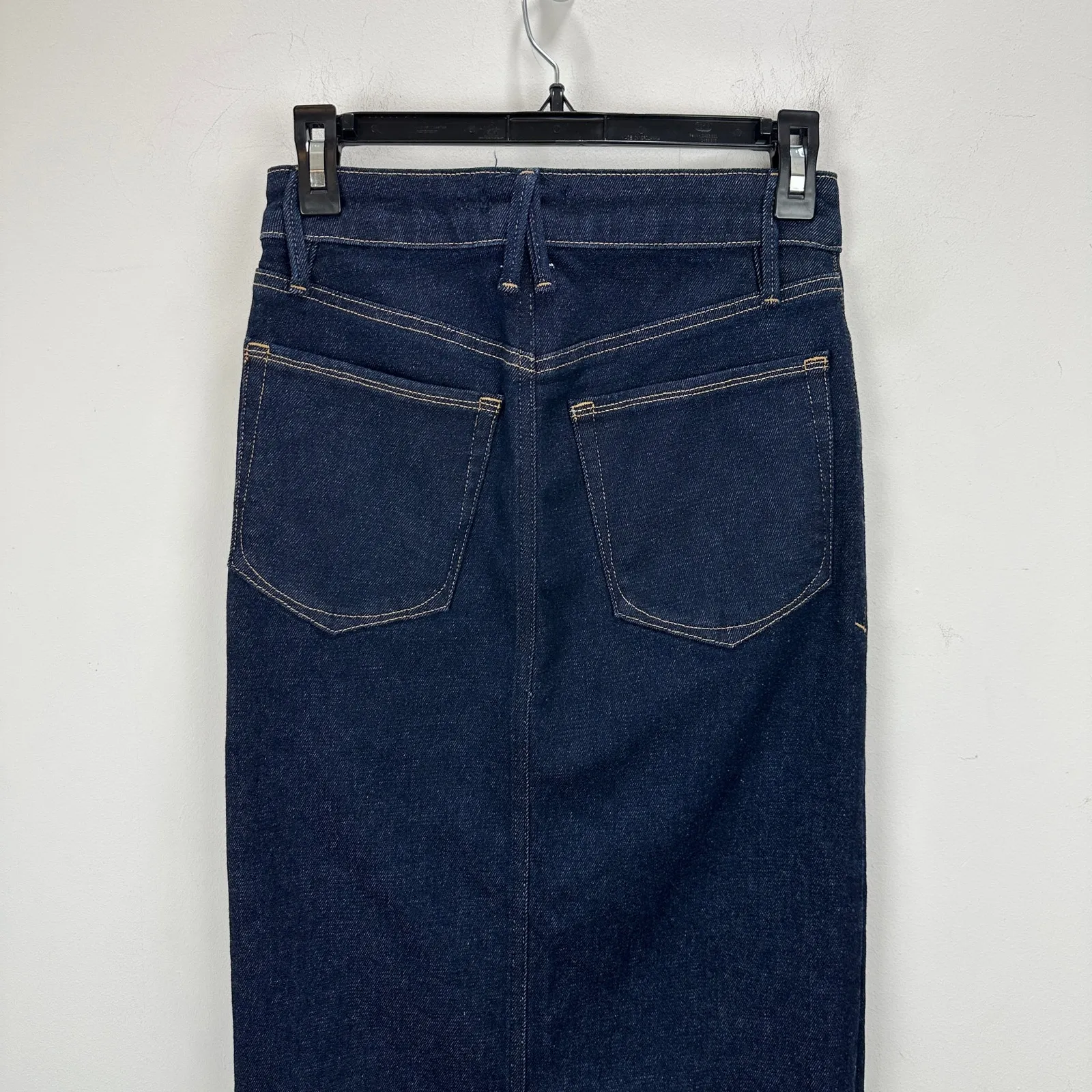 Good American Front Slit Stretch Denim Midi Skirt Indigo Blue Size 4/27 NWT - Image 6