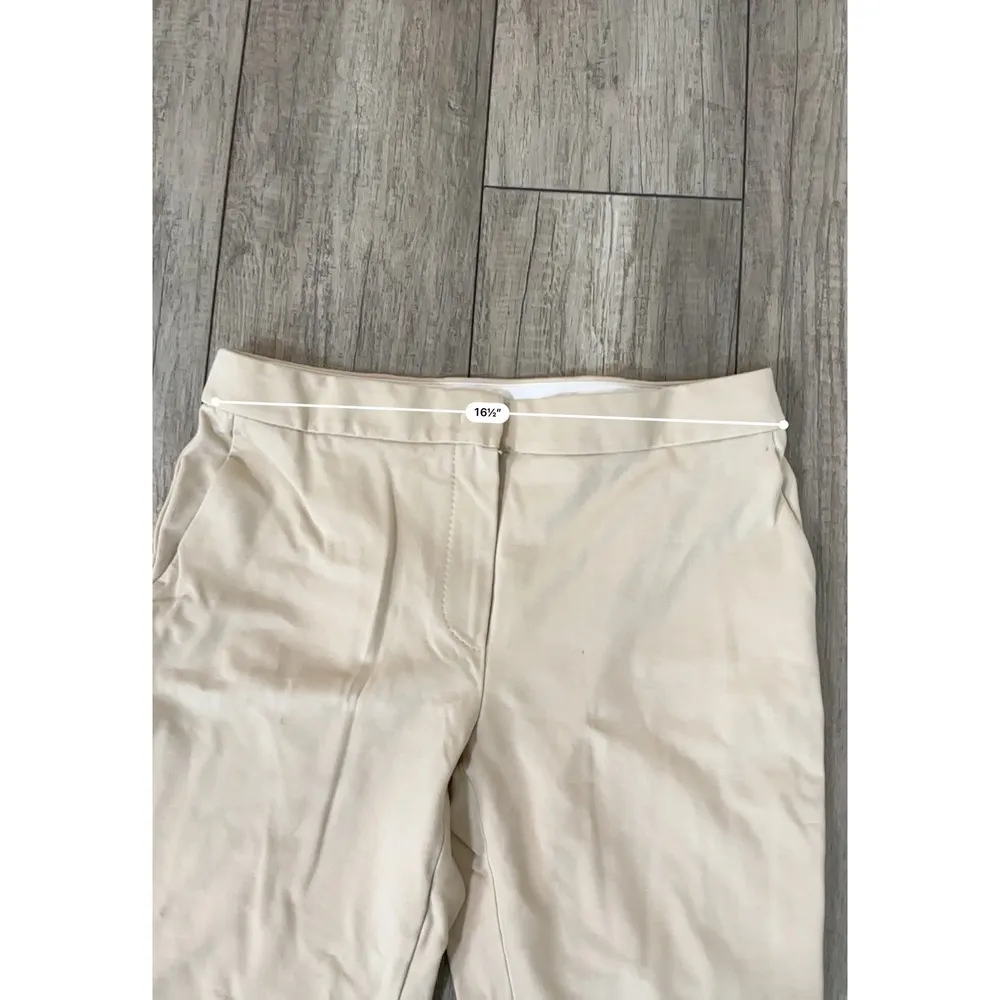 Max Mara Cropped Pants Beige Straight Leg Career Casual Trousers Size 6 - Image 4