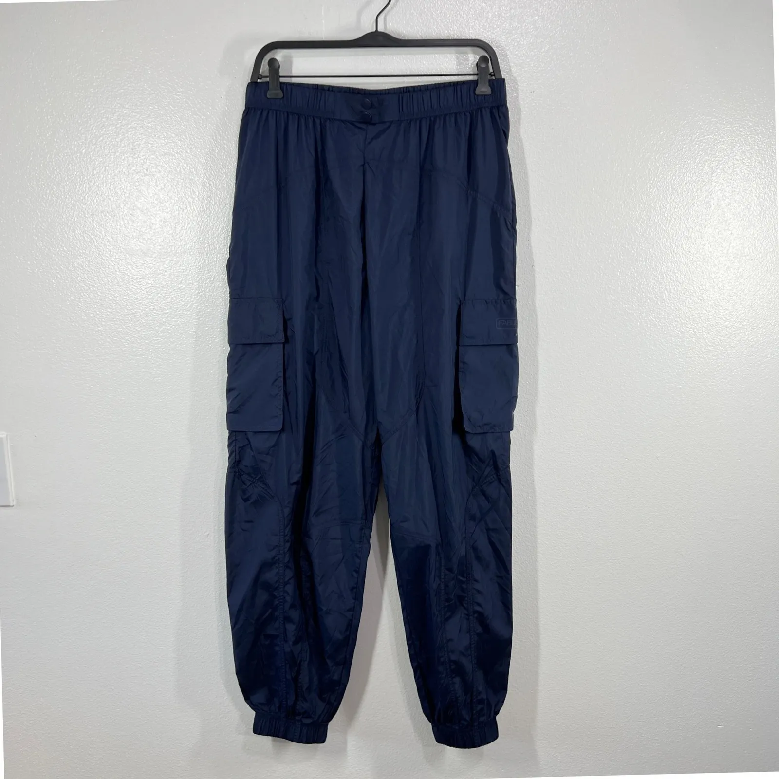 Fabletics‎ Cargo Jogger Pants Women's Large Navy Blue Nylon Blend Elastic NWT - Image 2