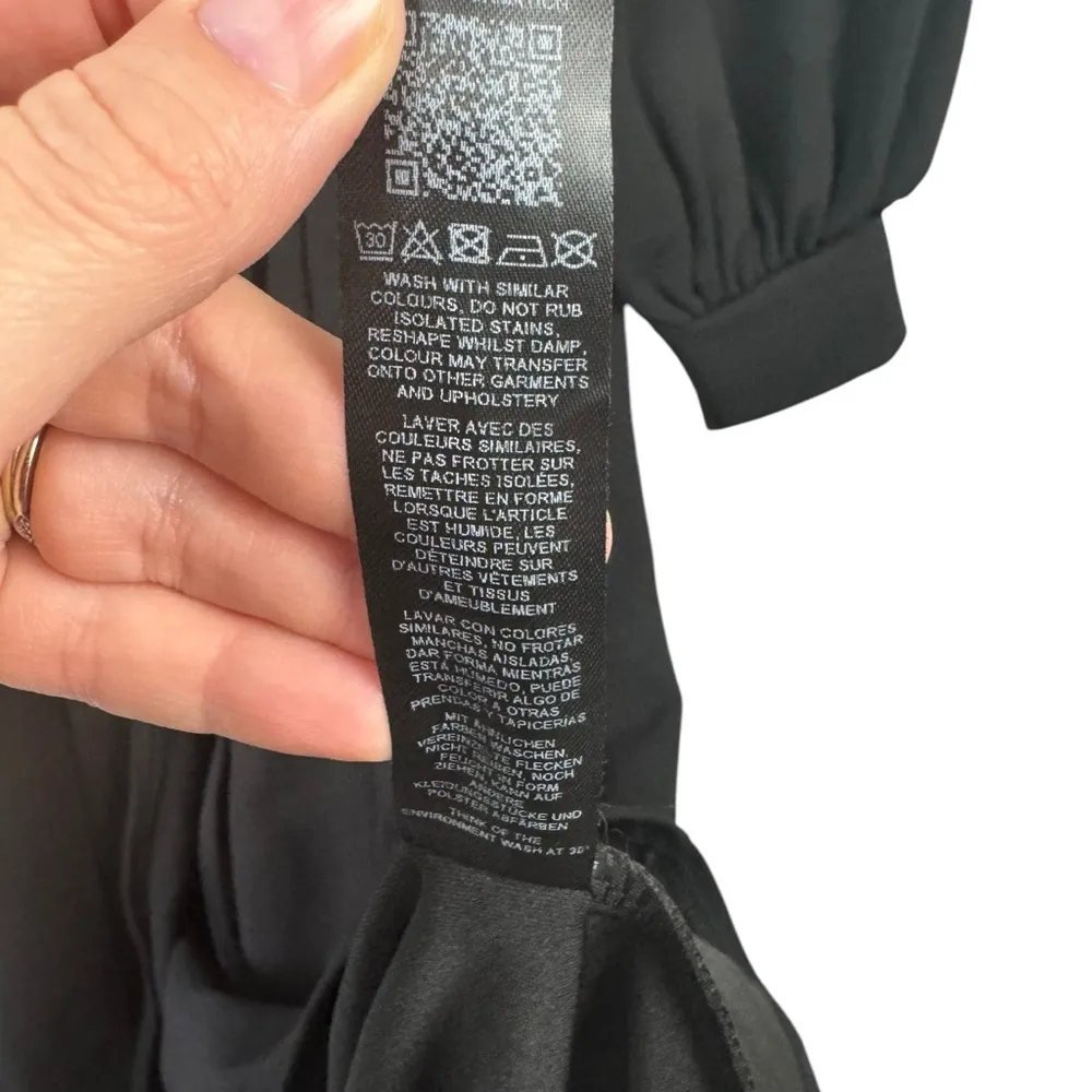 ASOS CURVE Plus Size 22 Black Lace Up Corset Midi Dress Sweetheart Neck Long LBD - Image 9