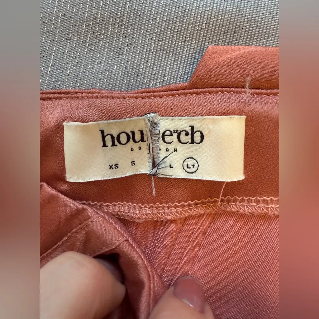 HOUSE OF CB 'Janis' Rouge Satin One Shoulder Draped Midi Dress Size XL-US 10-12 - Image 7