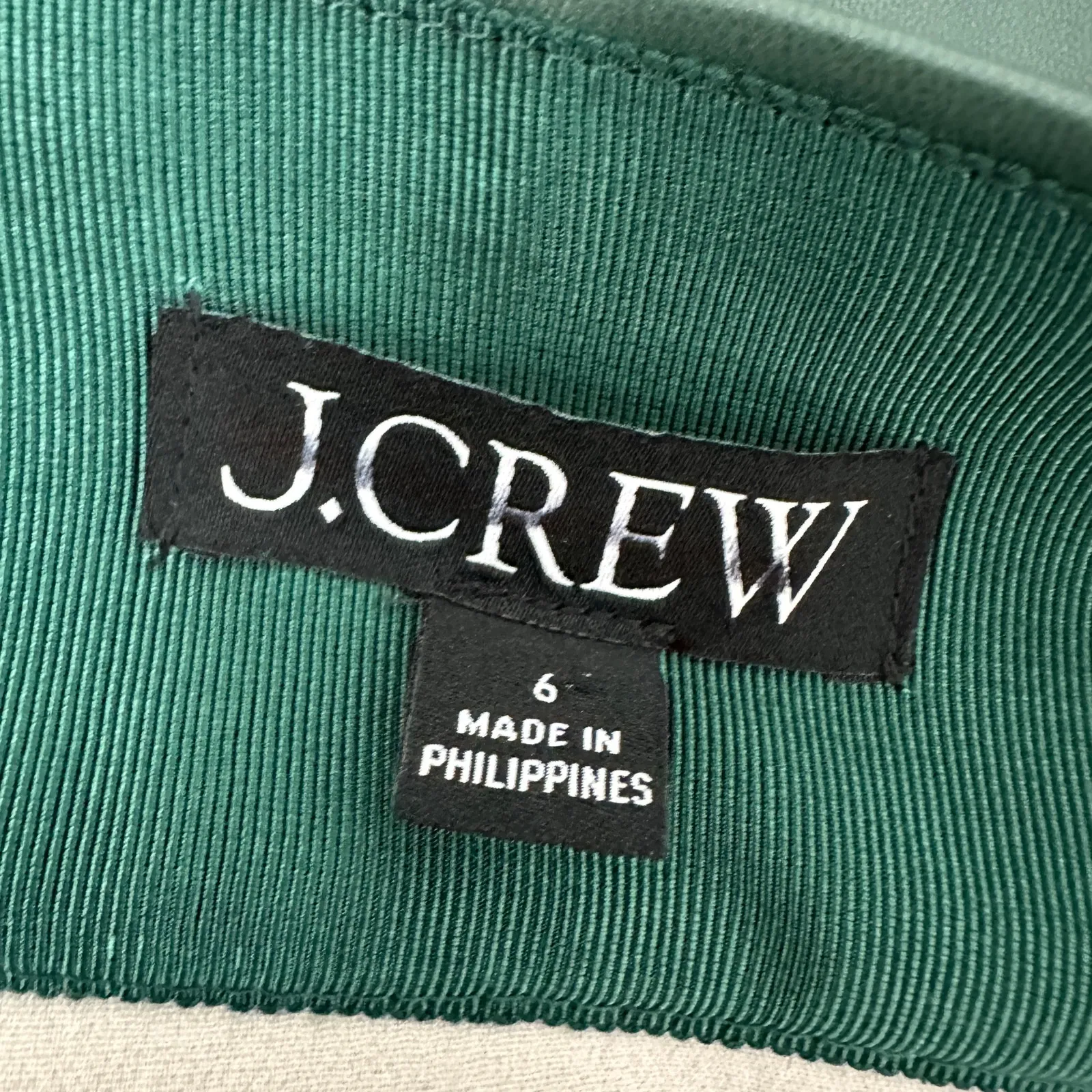 NEW J.Crew Center Pleat Mini Skirt Faux Leather Preppy Academia Green US 6 - Image 5