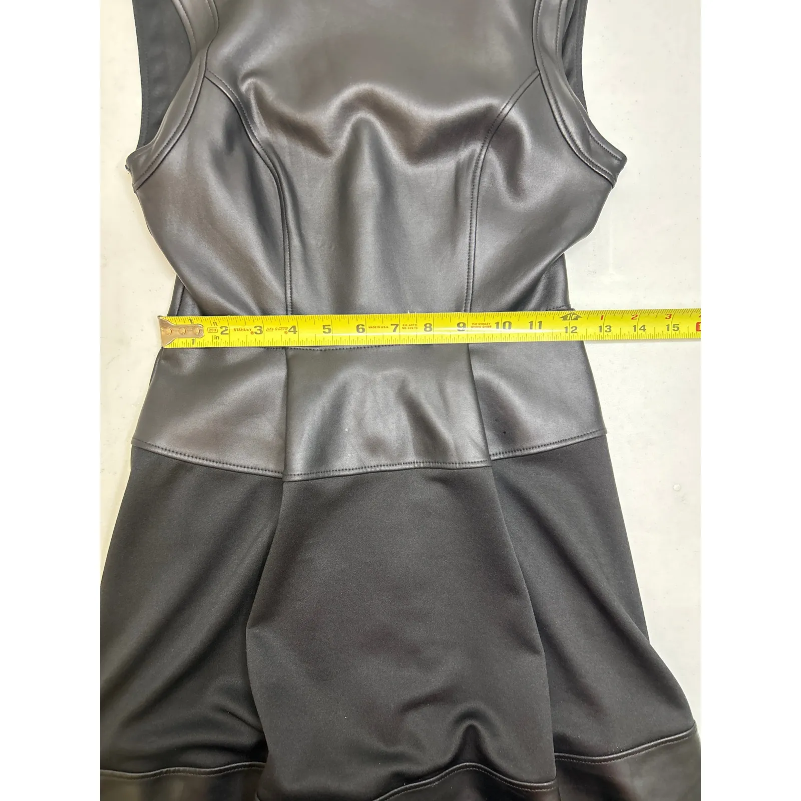 altar'd state black faux leather fit and flare mini dress in Size XS - Image 4