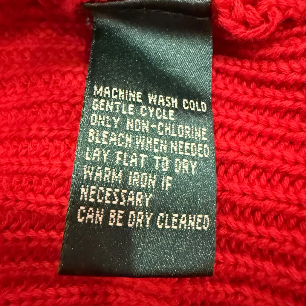 Ralph Lauren Women’s Red Cardigan Sweater – XL – 1990s Vintage - Image 4