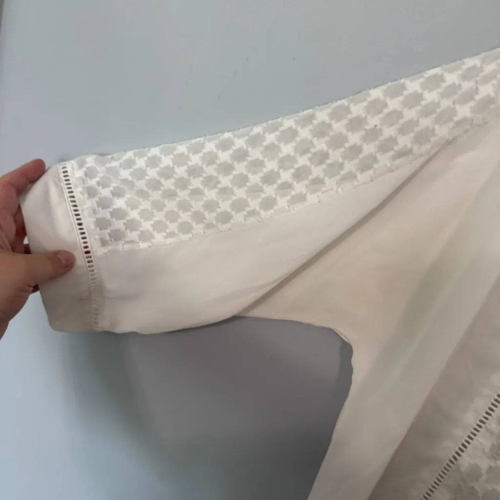 Chico's White Sheer Long Sleeve Top Women's Size Large / 12 Chico's Size 2 - Image 4