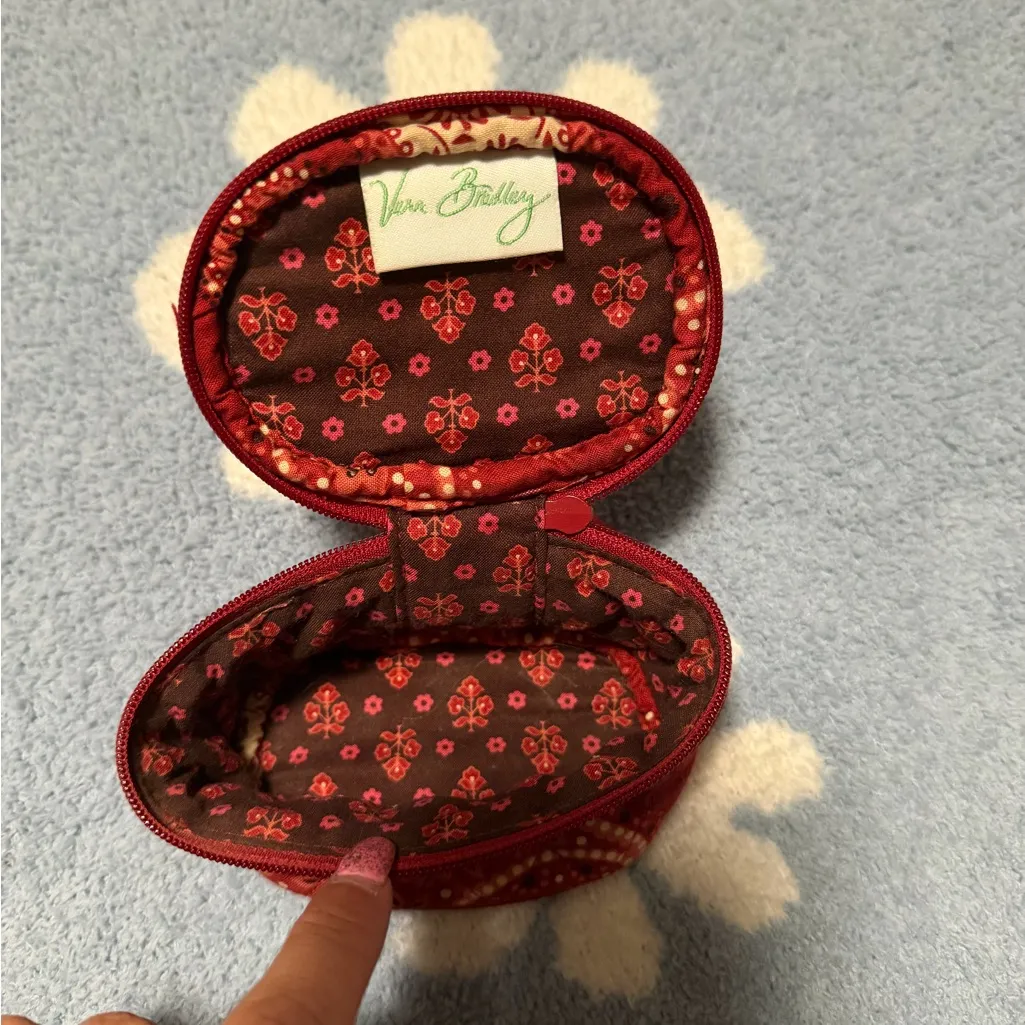 Vera Bradley Red Quilted Cosmetic Bag - Image 5