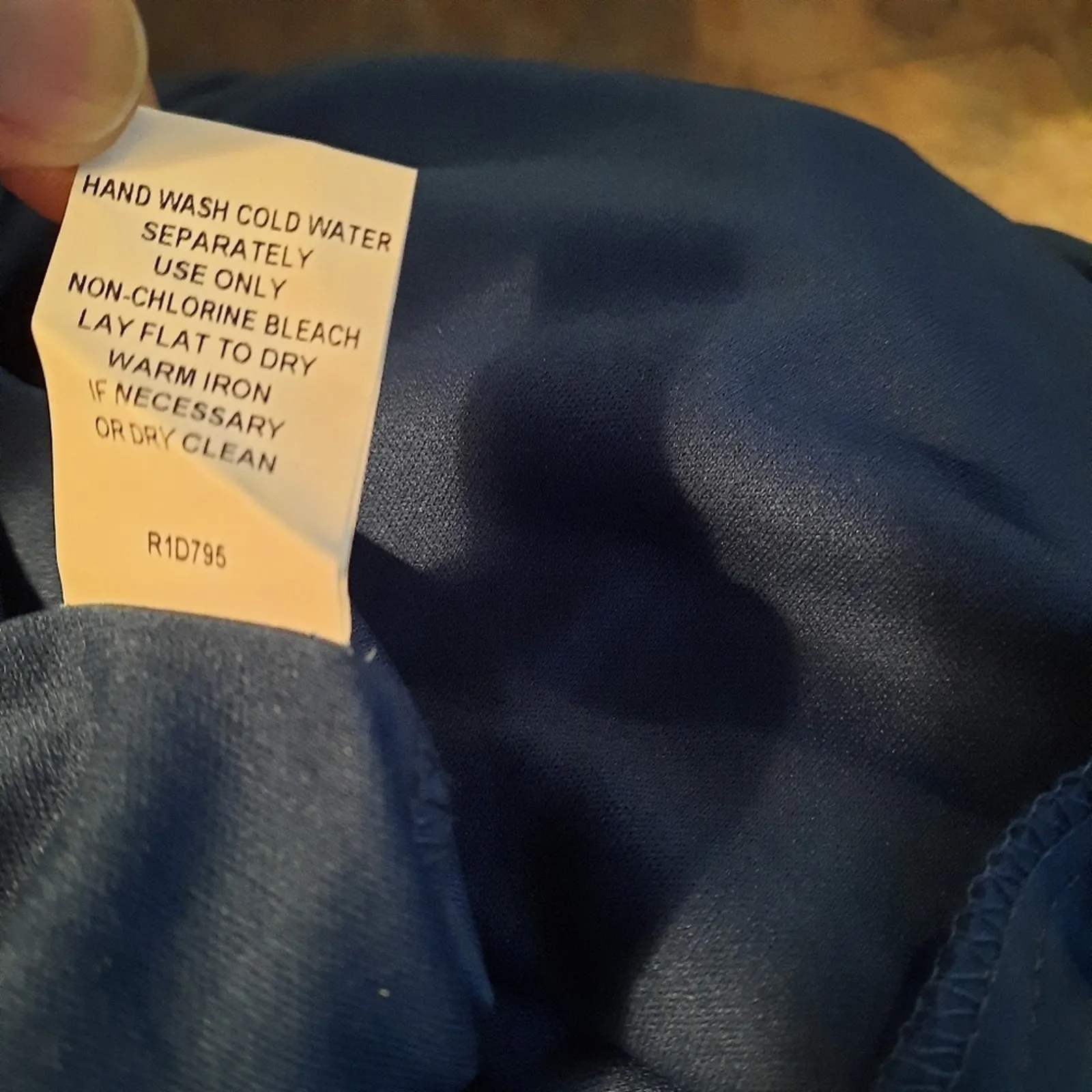 Chris McLaughlin Womens Metallic Chevron Boho Dress Blue Gold Bell Sleeve Size 8 - Image 9